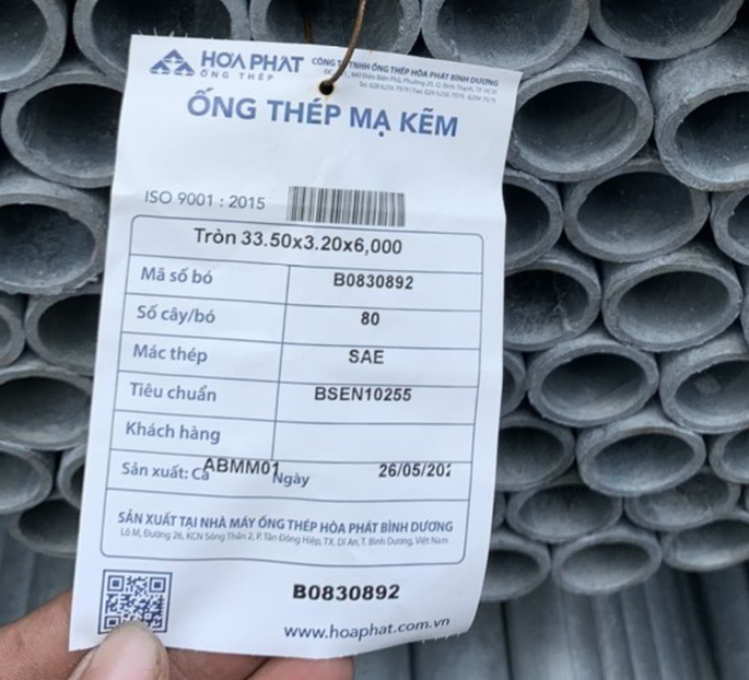 Bảng b&aacute;o gi&aacute; th&eacute;p ống mạ kẽm h&ograve;a ph&aacute;t D45 mới nhất h&ocirc;m nay